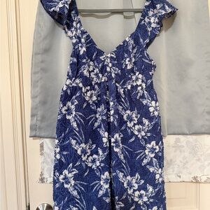American Eagle Outfitters Indigo and Cream Textured Dress